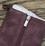 Lucky Brand Suede Almond Toe Ankle Chelsea Boots Booties Winter Cherry Purple 5M