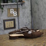 A New Day Womens Twiggy Multi Buckle Mini Heel Flats 94303761 Brown 9M