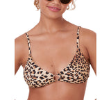 Andie Womens The Bonita Bikini Padded Swim Top AT332 Leopard Brown Multi S