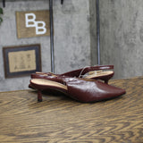 A New Day Samantha Slingback Kitten Heels 94462862 Burgundy Red 6.5M