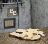 A New Day Womens Nina Raffia H-Band Slide Sandals 92244961 Beige Brown 9M