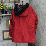 Susan Graver Down Hooded Parka Jacket with Removable Vest Red See Measurements