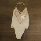 PQ Margot Lace Overlay One Piece Swimsuit BIS-5029P Biscotti Brown S