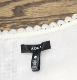 Aqua Womens Embroidered Lace V-Neck Mini Dress IDO14420 White S