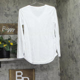Splendid Womens Long Sleeve V-Neck Maternity T-Shirt P80015-10 White S