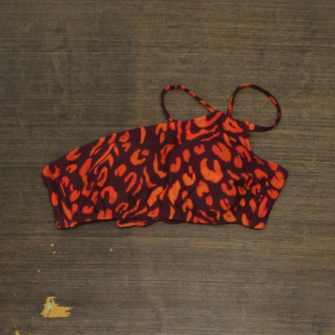 Shade & Shore Womens Lined One Shoulder Bikini Swim Top Purple / Orange M