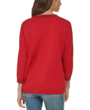 Karl Lagerfeld Paris Women's 3/4-Sleeve V-Neck Sweater L2ZSS764