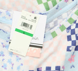 Roudelain Womens Printed Sleeveless Nightgown Knit EHJS362M Ditsy Check Blue L