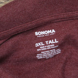 Sonoma Mens Knit 2 Button Polo Shirt 166fe5e8d5618e Brown Red 3XL Tall