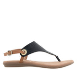 Aerosoles Womens Flat Slingback Thong Sandal Black Combo 10M