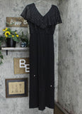 Luxology Womens V-Neck Front Back Tie Jumpsuit 165b48d44a9590 Black S