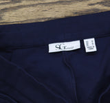 Susan Graver Regular Smart Ponte Knit Slim Leg Trouser Pants Navy Blue M