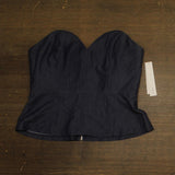 Aqua Womens Bandeau Denim Bustier Top IBO26714 Dark Indigo Blue L