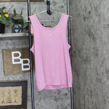 State Of Day Womens Ribbed Sleep Tank Top 100180162MS Mauve Orchid Purple XL