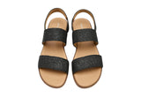 Easy Spirit Lana Double Strap Slingback Sandal SELANA2 Black / Brown 6.5M