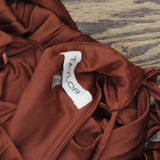 Taylor Womens Halter Belted Pleated Chiffon Midi Dress 4035M Spice Brown 8