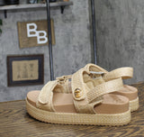 A New Day Womens Tanner Platform Double Band Sandals 91637764 Tan Brown 10M