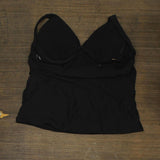 Time And Tru Womens Ruched Tankini Swim Top w/ Removable Pads TT103510T Black XL