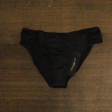 Carmen Marc Valvo Starlight Lux Ruched Bikini Bottom C6V965 Black L