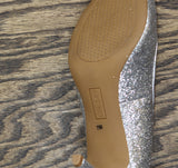 On 34th Womens Jeules Pointed-Toe Slip-On Pumps Heels Silver Glitter Gray 7M