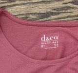 Denim & Co. Heavenly Jersey Collared Long Sleeve Pullover Top Rose Pink L