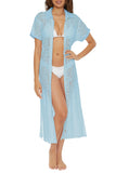 Becca by Rebecca Virtue Womens Standard Gauzy Cover Up Dress 3960471 Ice Blue S