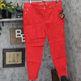 Global Chic By Iman City Chic 360 Slim Skinny Jean with Ankle Zipper Red 18W