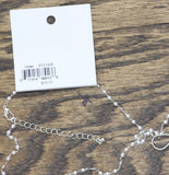 Periwinkle By Barlow Chain Bow Pendant Necklace Silver Gray / White 17" + 3"