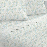 Laura Ashley 300 Thread Count Cotton Sateen Sheet Set Teal Floral King