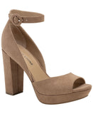 Sun + Stone Reeta Block Heel Platform Sandals 10008570800 Stone Gray Brown 10M