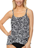 Island Escape Capetown Underwire Tankini Swim Top N760658 Black / White 8