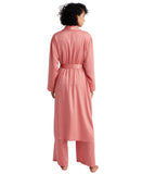 State Of Day State of Day Womens Belted Shawl-Collar Robe Sea Coral Pink M