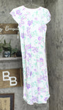 Miss Elaine Nightgown Long Cottonessa Knit Gown Lavender Floral Pink S