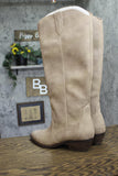 DV Dolce Vita Womens Kit Western Knee High Cowboy Boot Faux Suede Stone Brown 8M