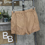 State Of Day Womens Linen Pajama Shorts 100185758MS Natural Umber Brown M