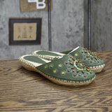 Rampage Womens Vintage Kasey Slip On Embellished Flats 167416745a4e70 Green 6M