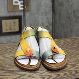 Franco Sarto Womens Glenni Ankle Strap Flat Sandals Rainbow Multi Pink 8.5M