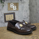 A New Day Phyllis Penny Loafers Croc-Embossed Slip-On 94462286 Brown 6.5M