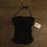 Becca Muse Mixed-Media Bandeau Tankini Top 733557 Black S