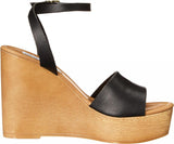 Steve Madden Women's Welsh Heeled Sandal WELS01S1 Black Leather 10M
