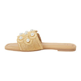 A New Day Womens Delaney Ornament Slide Sandals 93654557 Tan Brown 6.5M