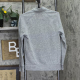 Old Navy Mens 1/4 Zip Pullover Marled Fleece Sweater Gray S