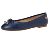 Lauren Ralph Lauren Womens Jayna Flat Leather Bow Refined Navy Blue 6.5B