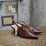 A New Day Samantha Slingback Kitten Heels 94462865 Burgundy Red 8M