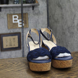 Jack Rogers Dumont Woven Rope Wedge Sandal 112241WG09 Midnight Blue 11M