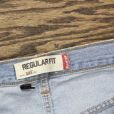 Levi's Womens Vintage Patch Upcycle 505 Baggy Straight Leg Jeans Light Blue XL