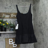 Adrianna Papell Womens Ponte Taffeta Drop Waist Flounce Dress Black 10