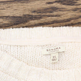 Sonoma Womens Cable Knit Pullover Sweater 16699f149cf19c Ivory Off White XL