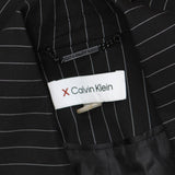 Calvin Klein Women's Pinstripe Belted Jacket O29JS552 Black 4