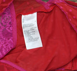 INC International Concepts Womens Floral Mesh Thong Bodysuit Crimson Leaf Red L